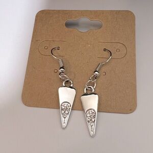 Modernist Dangling Earrings with Diamond Simulants